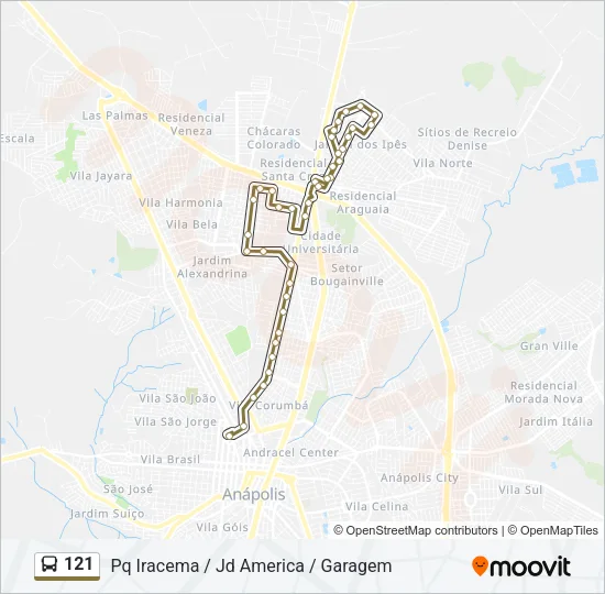 121 Bus Line Map