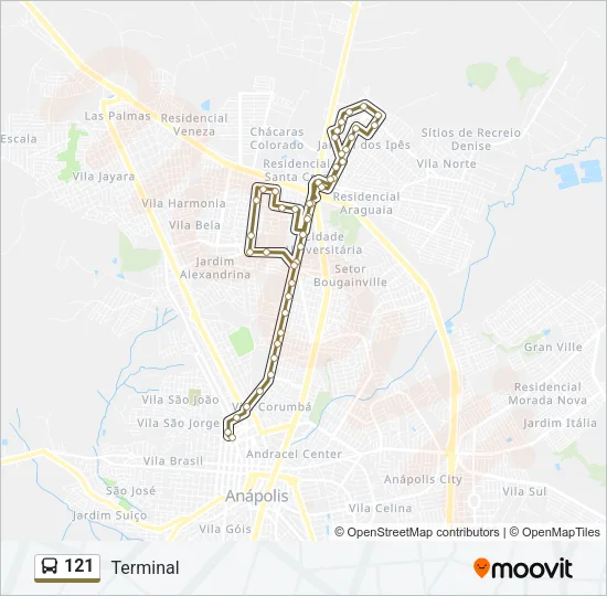121 Bus Line Map