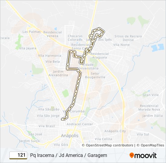 Mapa de 121 de autobús
