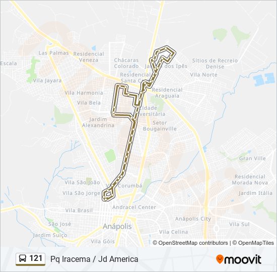 Mapa de 121 de autobús