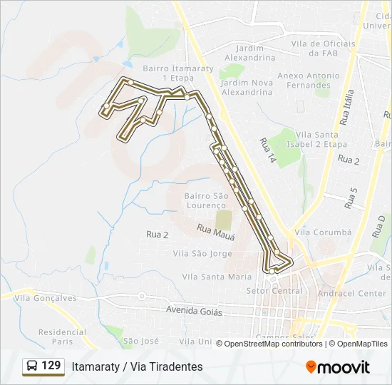 129 Bus Line Map