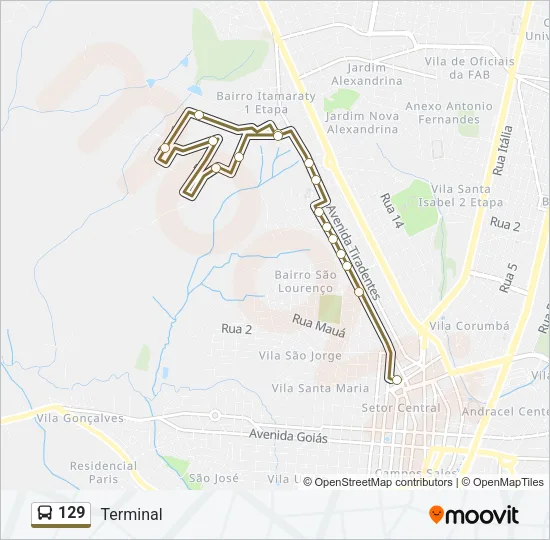 129 Bus Line Map