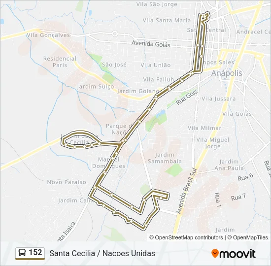 152 Bus Line Map