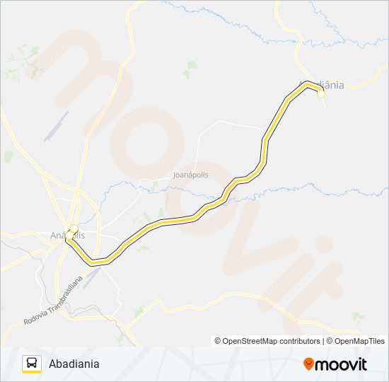 Mapa da linha SEMIURBANO de ônibus