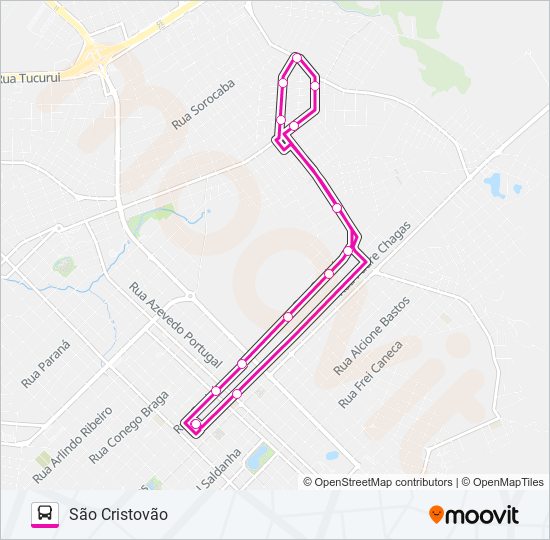 Mapa de 45 SÃO CRISTOVÃO de autobús