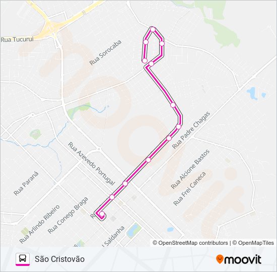 Mapa de 45 SÃO CRISTOVÃO de autobús