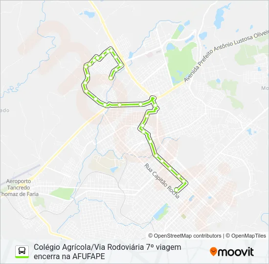 19 COL. AGRÍCOLA VIA RODOVIÁRIA -19403 Bus Line Map