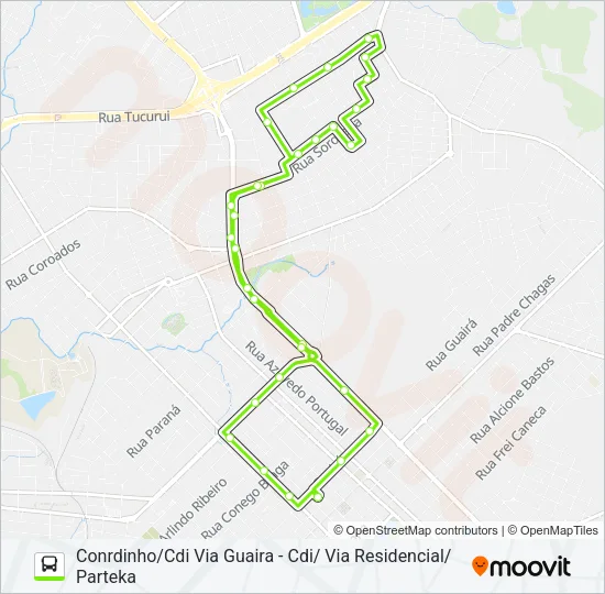 13 CONRADINHO/CDI VIA GUAIRA Bus Line Map