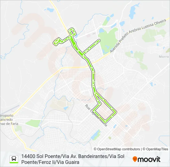 14 SOL POENTE/FEROZ II VIA GUAIRA Bus Line Map