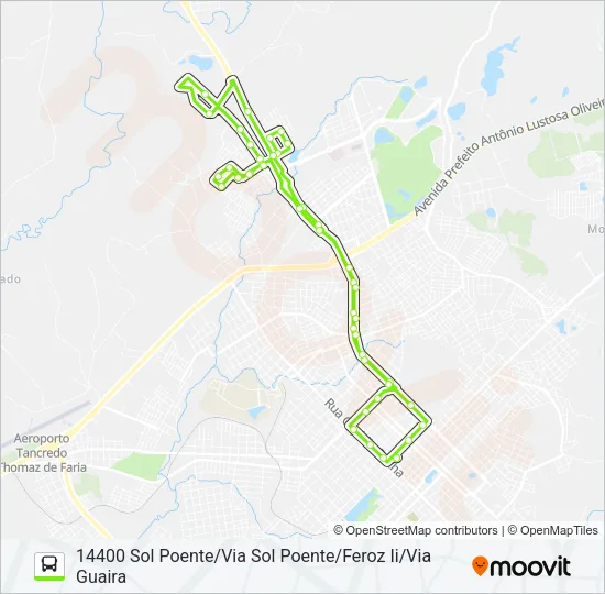 14 SOL POENTE/FEROZ II VIA GUAIRA Bus Line Map