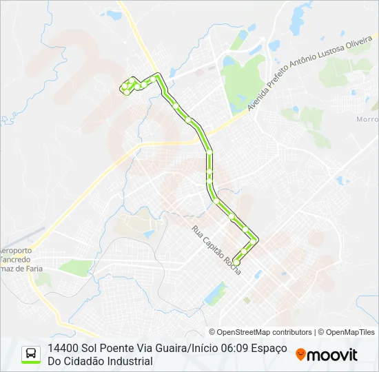 14 SOL POENTE/FEROZ II VIA GUAIRA Bus Line Map