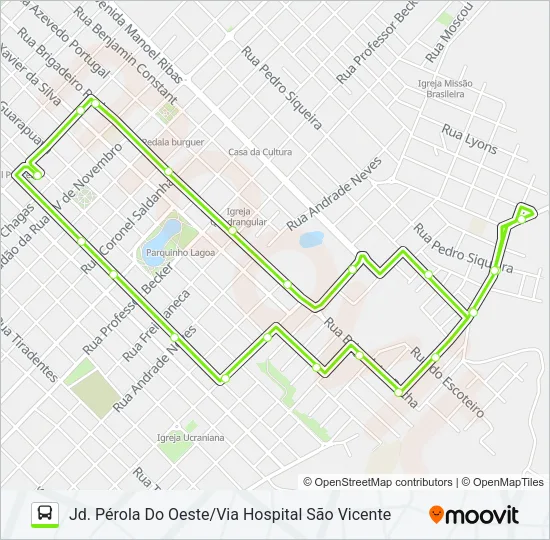 7 JD. PÉROLA DO OESTE Bus Line Map