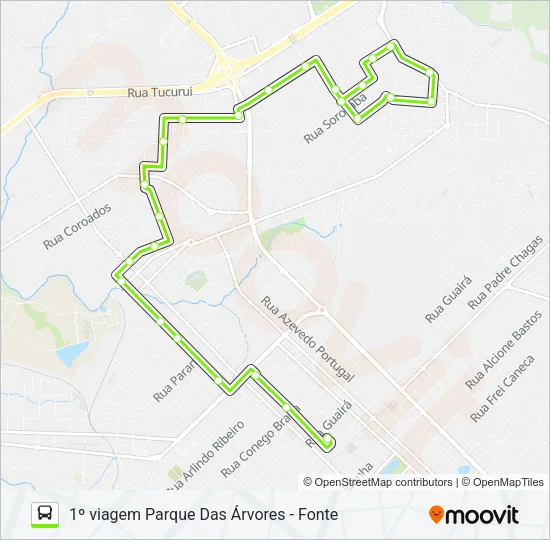 25 PARQUE DAS ÁRVORES VIA KARPINSKI Bus Line Map