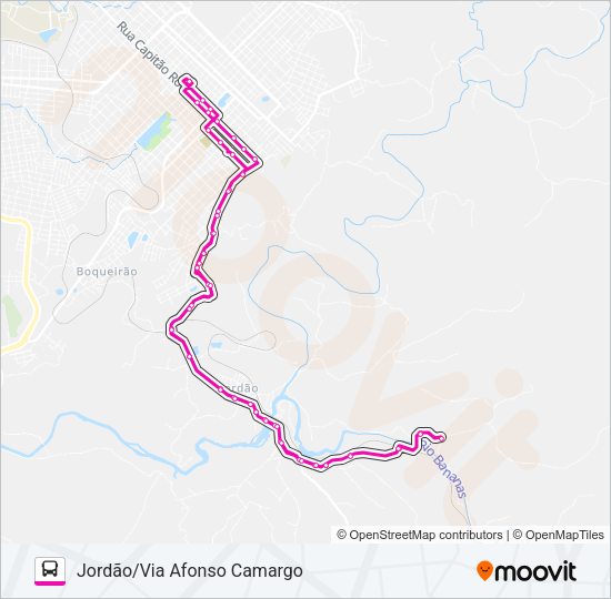 Mapa da linha 024 JORDÃO de ônibus