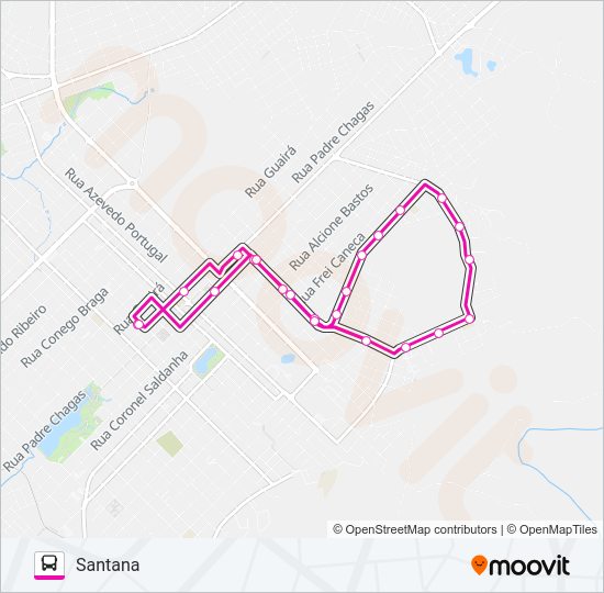 Mapa da linha 003 SANTANA de ônibus