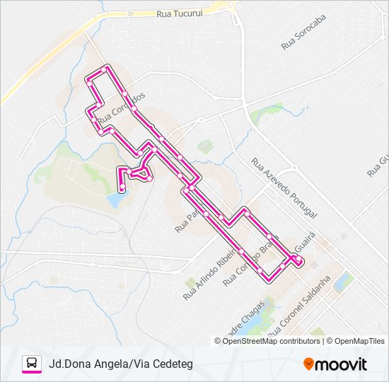 Mapa da linha 040 JD.DONA ANGELA de ônibus