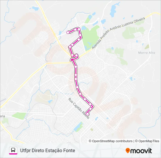 050 UTFPR/SHOPPING Bus Line Map