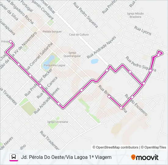 007 JD. PÉROLA DO OESTE Bus Line Map