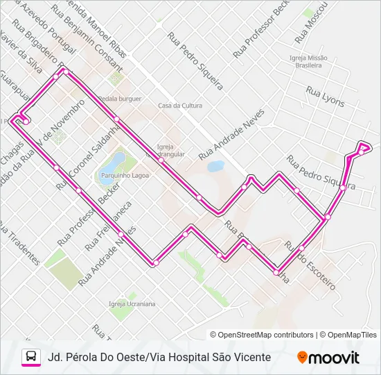 007 JD. PÉROLA DO OESTE Bus Line Map