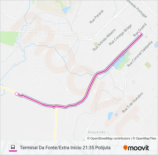 028 BOQUEIRÃO VIA GUAIRA Bus Line Map