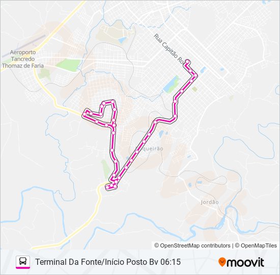 Mapa de 028 BOQUEIRÃO VIA GUAIRA de autobús