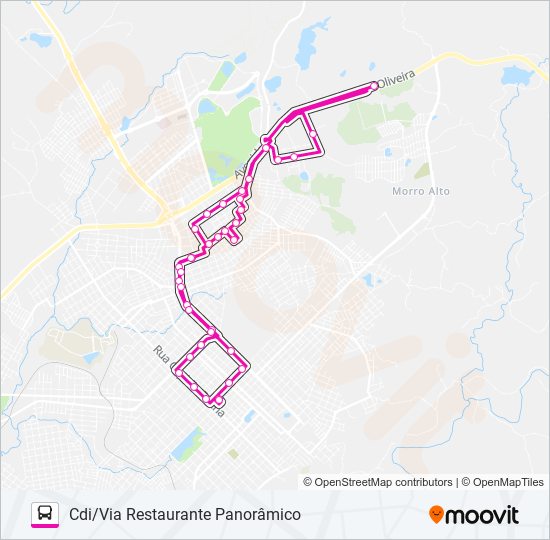 Mapa da linha 013 CONRADINHO/CDI VIA GUAIRA de ônibus