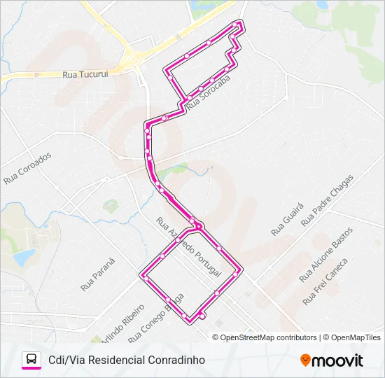 013 CONRADINHO/CDI VIA GUAIRA Bus Line Map
