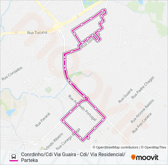 013 CONRADINHO/CDI VIA GUAIRA Bus Line Map