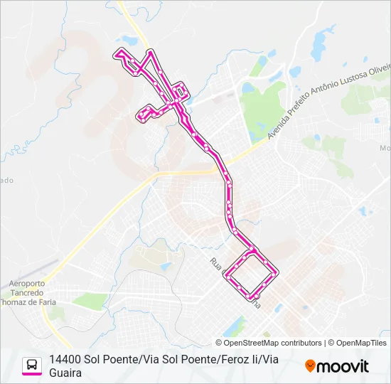 014 SOL POENTE/FEROZ II VIA GUAIRA Bus Line Map