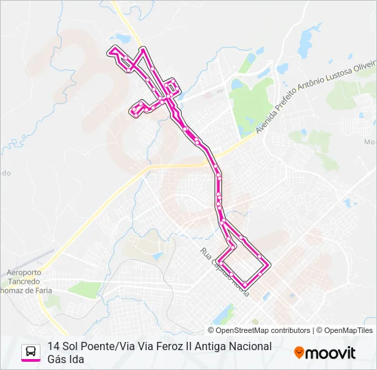 014 SOL POENTE/FEROZ II VIA GUAIRA Bus Line Map