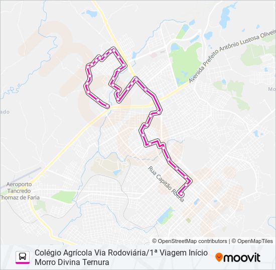 019 COLÉGIO AGRÍCOLA VIA RODOVIÁRIA bus Line Map