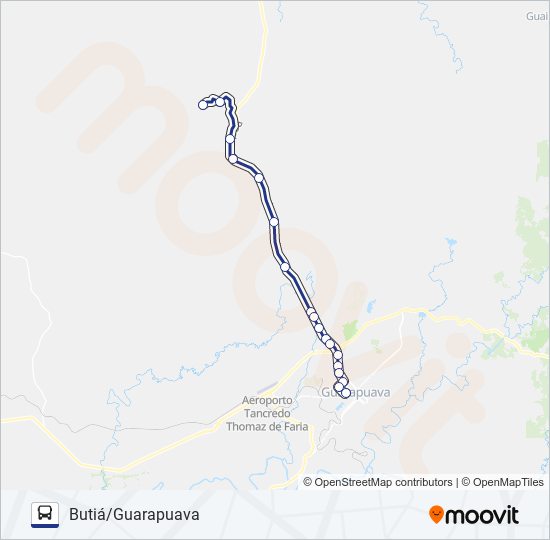 Mapa da linha 02 PALMEIRINHA/GUARAPUAVA de ônibus