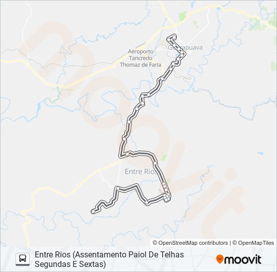 Mapa da linha 01 GUARAPUAVA/ENTRE RIOS de ônibus