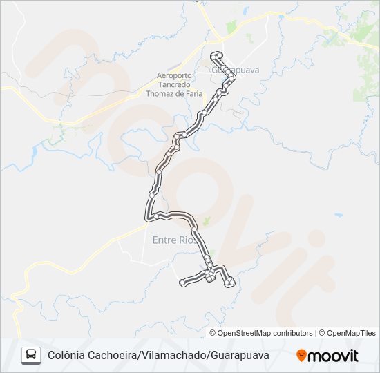 Mapa da linha 02 ENTRE RIOS/GUARAPUAVA de ônibus
