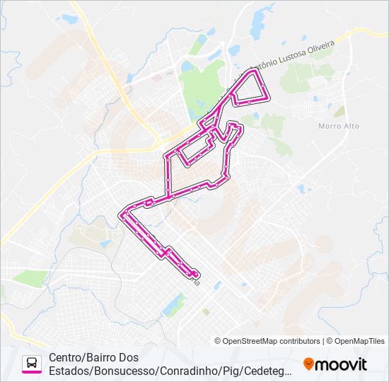 0001 INTERBAIRROS bus Line Map