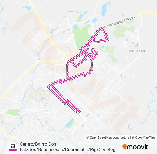 0001 INTERBAIRROS Bus Line Map