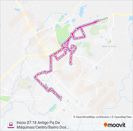 Mapa da linha 0001 INTERBAIRROS de ônibus