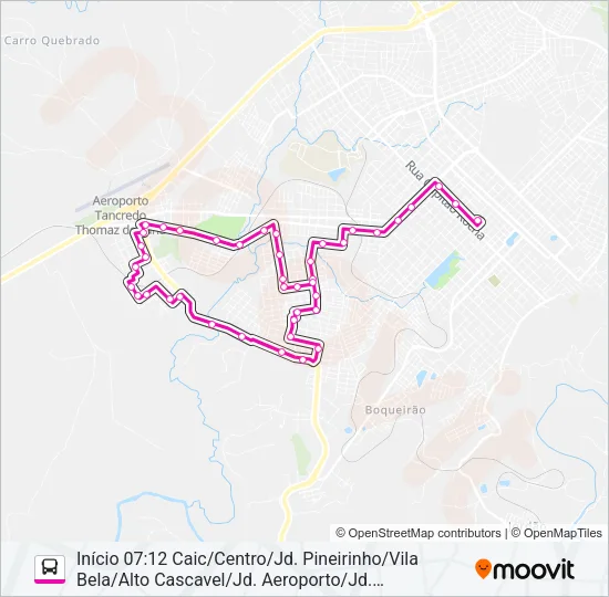 0007 INTERBAIRROS Bus Line Map