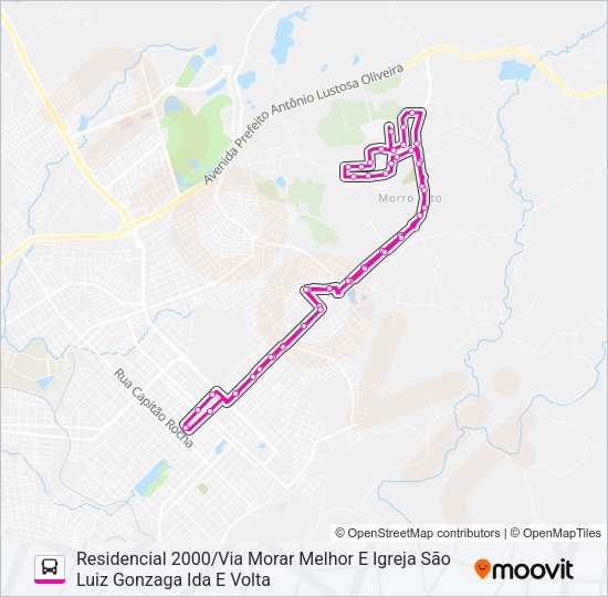 Mapa da linha 036 RESIDENCIAL 2000 de ônibus