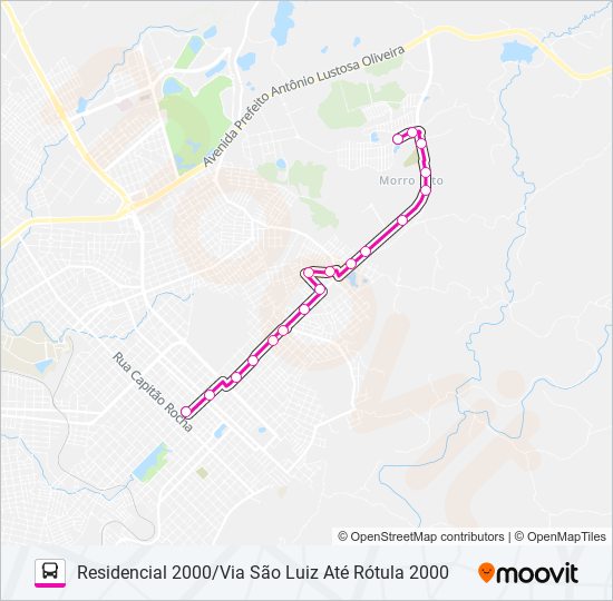 Mapa da linha 036 RESIDENCIAL 2000 de ônibus