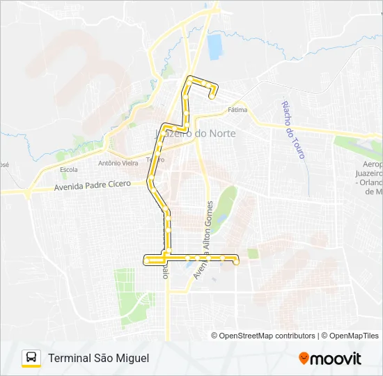 10 CENTRO / CIDADE UNIVERSITÁRIA / PADRE CÍCERO / VIA FÓRUM Bus Line Map