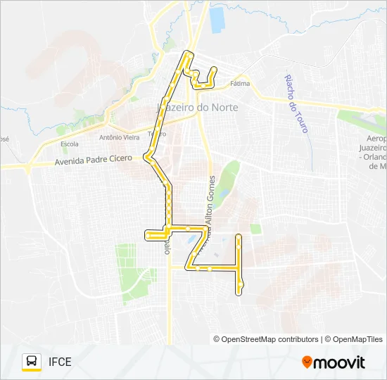 10 CENTRO / CIDADE UNIVERSITÁRIA / PADRE CÍCERO / VIA FÓRUM Bus Line Map