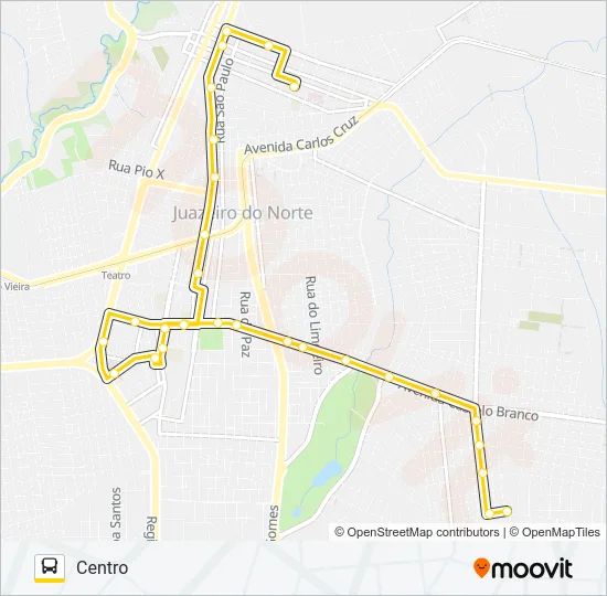02 CENTRO / TIRADENTES Bus Line Map