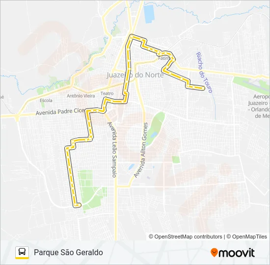 05 FREI DAMIÃO / PARQUE SÃO GERALDO Bus Line Map