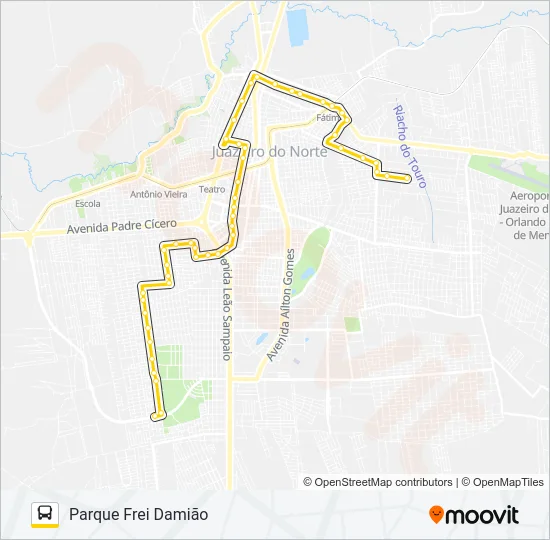 05 FREI DAMIÃO / PARQUE SÃO GERALDO Bus Line Map