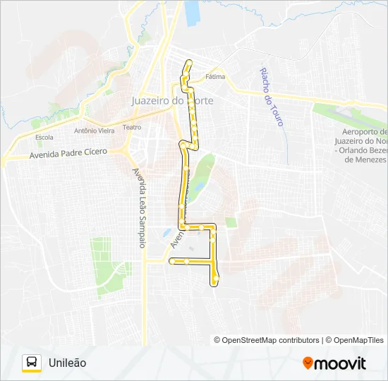 09 CENTRO / CIDADE UNIVERSITÁRIA / VIA RUA DO LIMOEIRO Bus Line Map