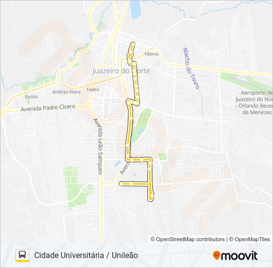 09 CENTRO / CIDADE UNIVERSITÁRIA / VIA RUA DO LIMOEIRO bus Line Map
