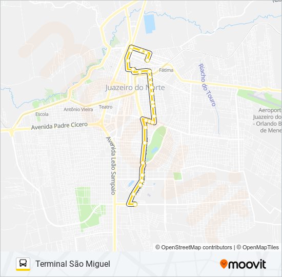 Mapa da linha 09 CENTRO / CIDADE UNIVERSITÁRIA / VIA RUA DO LIMOEIRO de ônibus