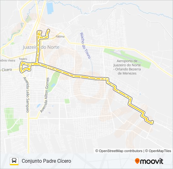 Mapa de 01.1 CENTRO / NOVO JUAZEIRO VIA CONJUNTO PADRE CÍCERO de autobús