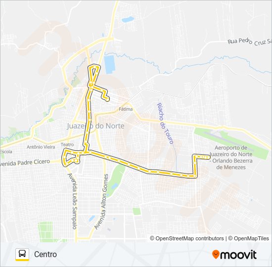 Mapa da linha 01 CENTRO / NOVO JUAZEIRO VIA CONJUNTO BERTOLÂNDIA de ônibus